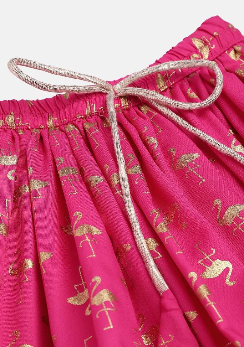 Navy Blue Embroidered Blended Lehenga Choli For Girls - Indya