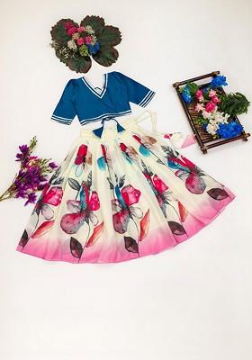 Pink Embroidered Georgette Lehenga Choli For Girls