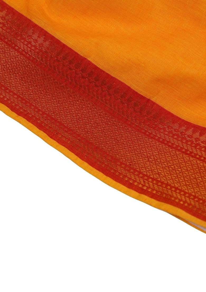 Yellow Embroidered Cotton Blend Lehenga Choli For Girls - Indya