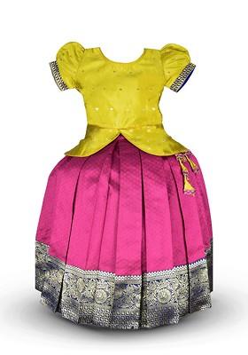 Sea Green Zari Blended Lehenga Choli For Girls