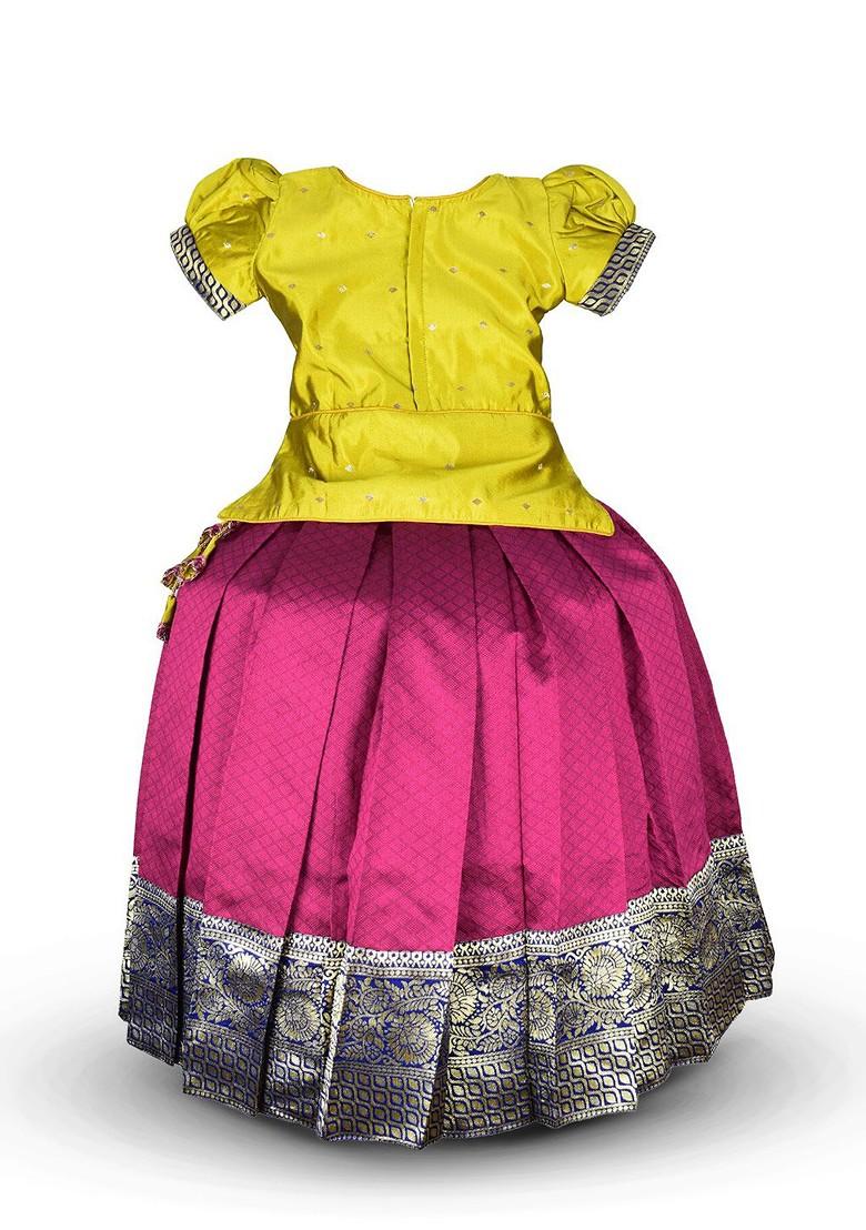 Sea Green Zari Blended Lehenga Choli For Girls - Indya