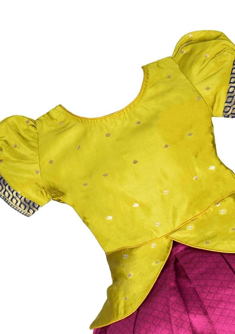 Sea Green Zari Blended Lehenga Choli For Girls - Indya