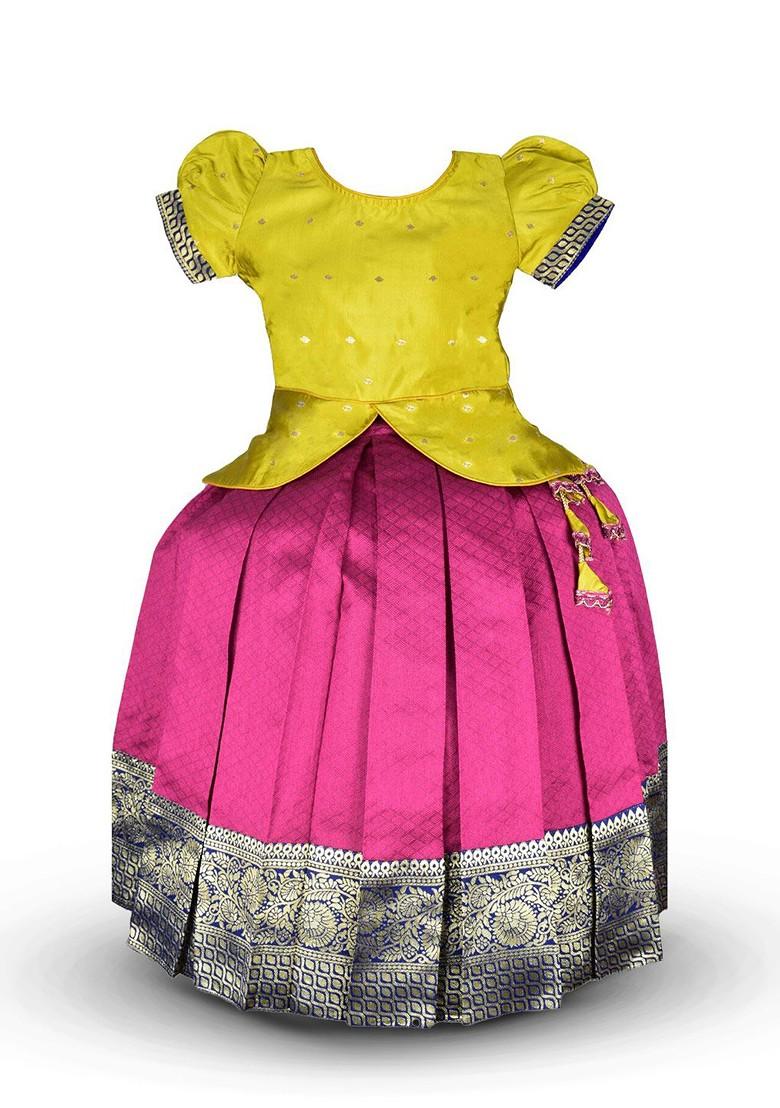 Sea Green Zari Blended Lehenga Choli For Girls - Indya