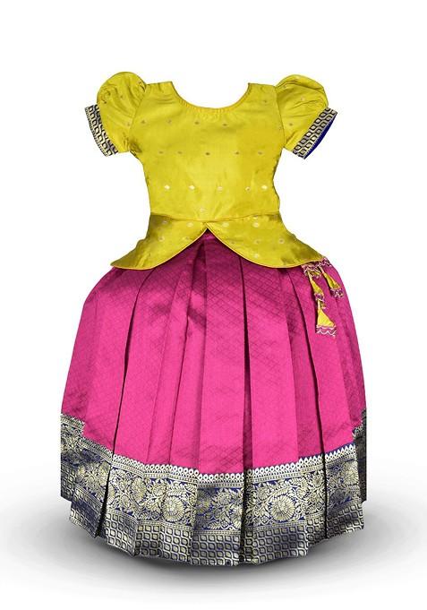 Sea Green Zari Blended Lehenga Choli For Girls — view on Indya