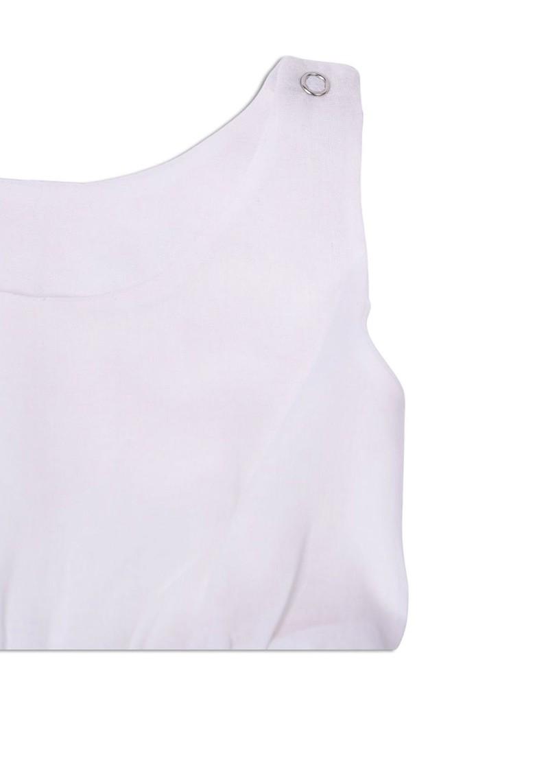 Off White Zari Blended Lehenga Choli For Girls - Indya