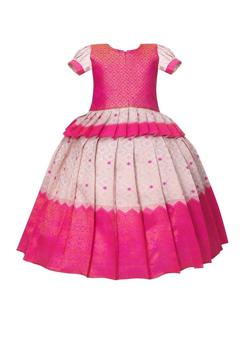 Multicolor Embroidered Cotton Blend Lehenga Choli For Girls - Indya