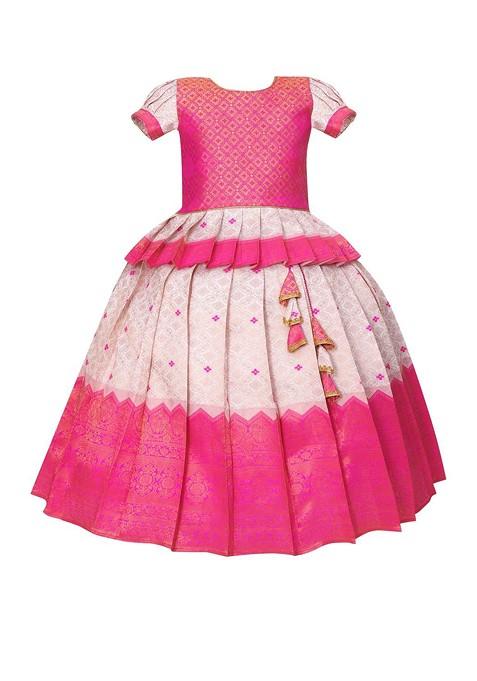 Multicolor Embroidered Cotton Blend Lehenga Choli For Girls — view on Indya