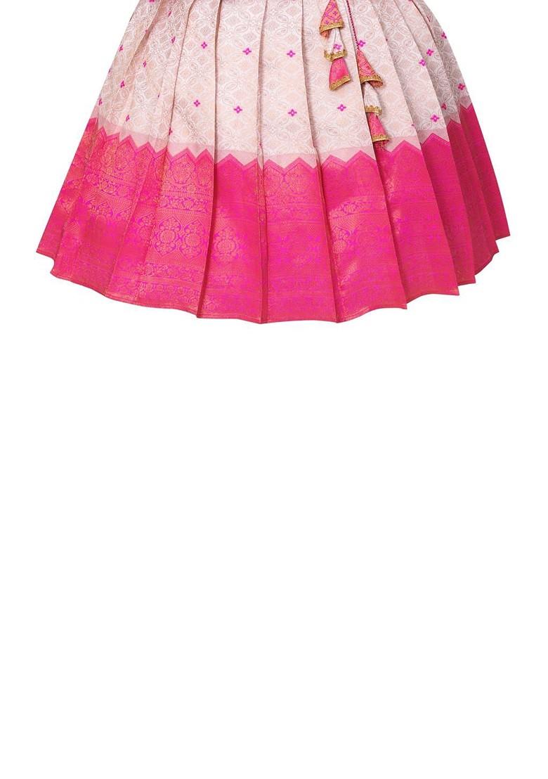 Multicolor Embroidered Blended Lehenga Choli For Girls - Indya
