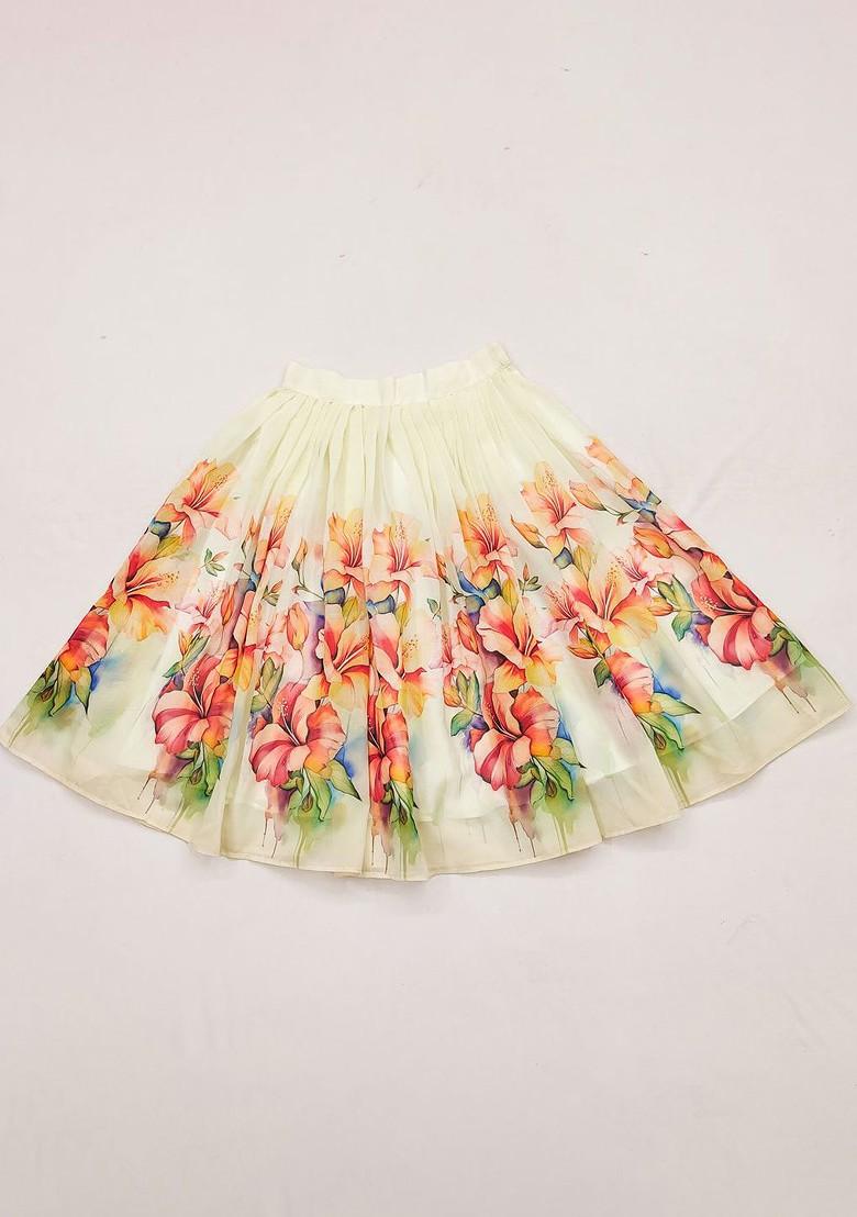 Pink Embroidered Georgette Lehenga Choli For Girls - Indya