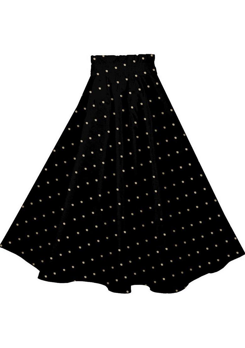 Black Embellished Blended Lehenga Choli For Girls - Indya