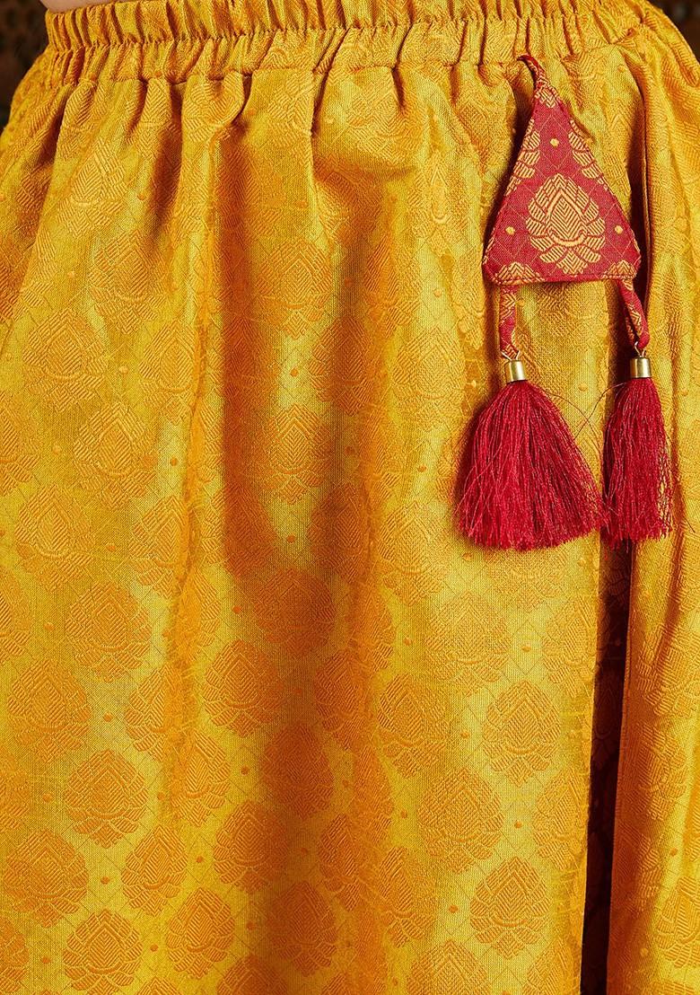 Maroon Embroidered Blended Lehenga Choli For Girls - Indya