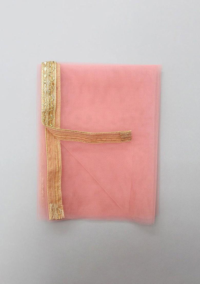 Peach Printed Blended Lehenga Choli For Girls - Indya