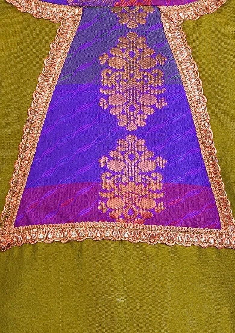 Multicolor Embroidered Blended Lehenga Choli For Girls - Indya