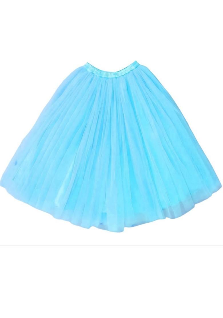 Blue Embellished Blended Lehenga Choli For Girls - Indya