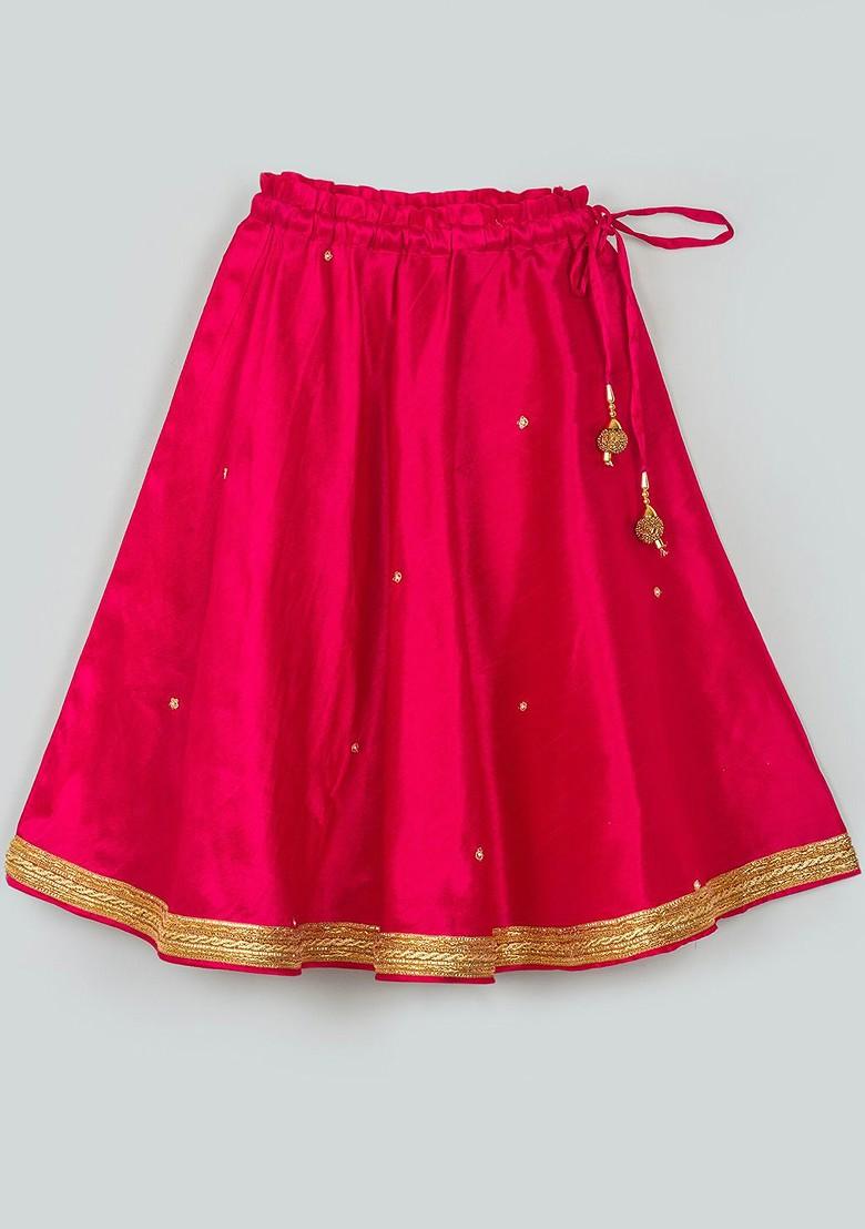 Turquoise Blue Embroidered Blended Lehenga Choli For Girls - Indya