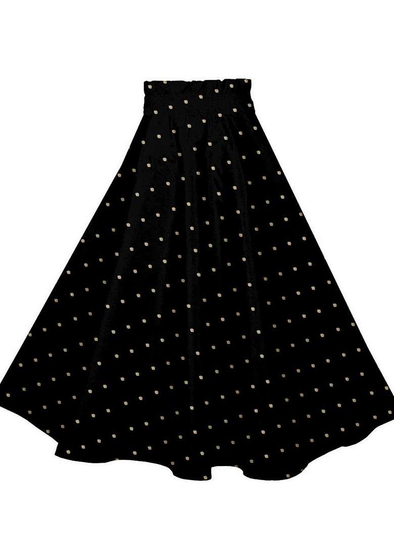 Black Embroidered Blended Lehenga Choli For Girls - Indya
