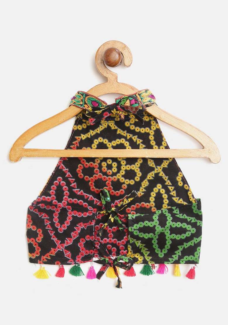 Multicolor Embroidered Blended Lehenga Choli For Girls - Indya