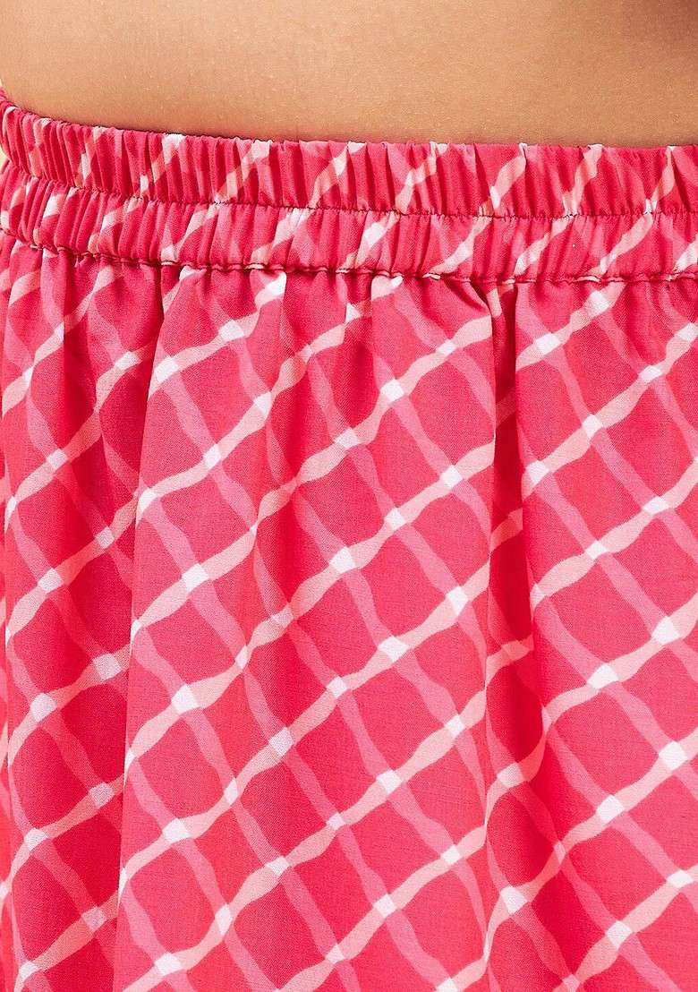 Pink Embroidered Blended Lehenga Choli For Girls - Indya