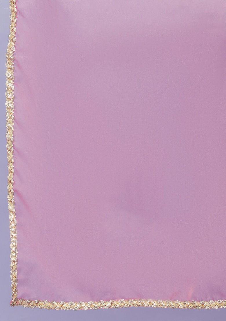 Peach Embroidered Blended Lehenga Choli For Girls - Indya