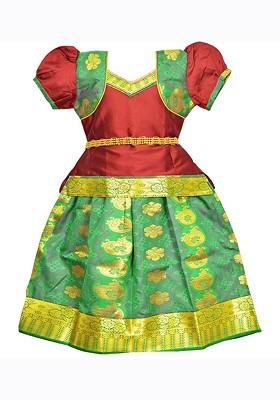 Maroon Embellished Blended Lehenga Choli For Girls