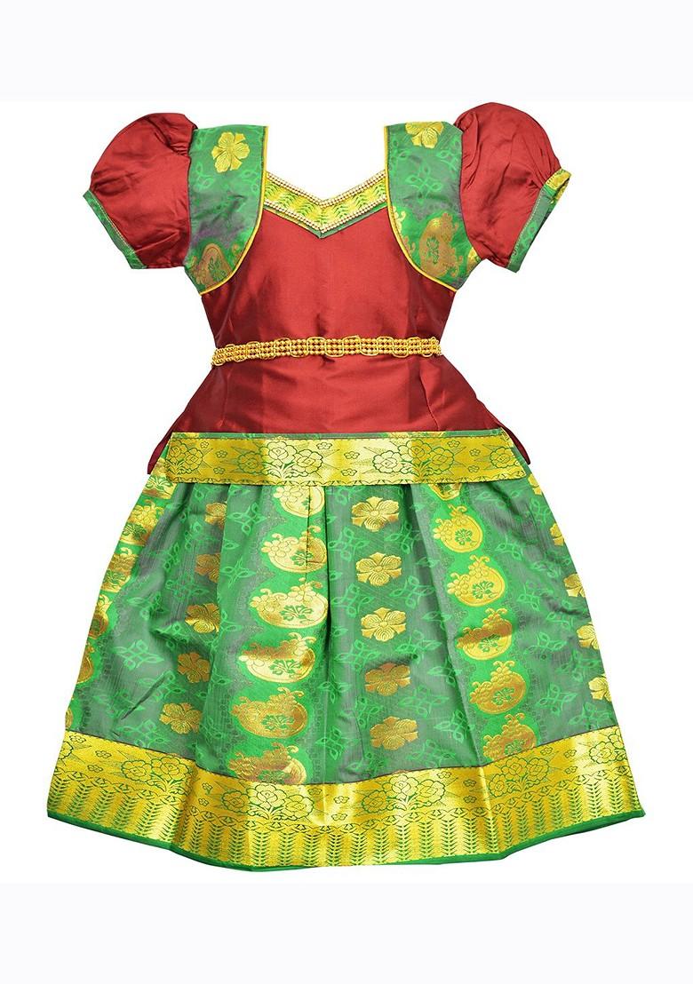 Maroon Embellished Blended Lehenga Choli For Girls - Indya