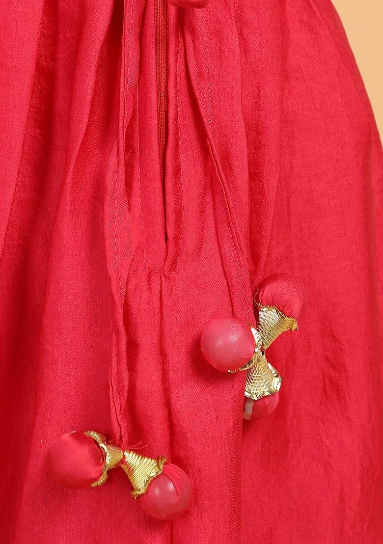 Pink Embellished Blended Lehenga Choli For Girls - Indya