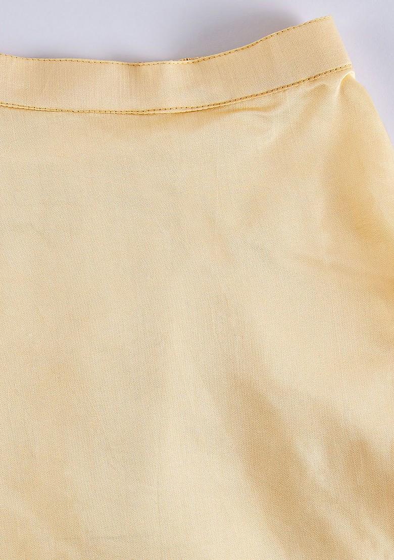 Peach Embroidered Cotton Blend Lehenga Choli For Girls - Indya