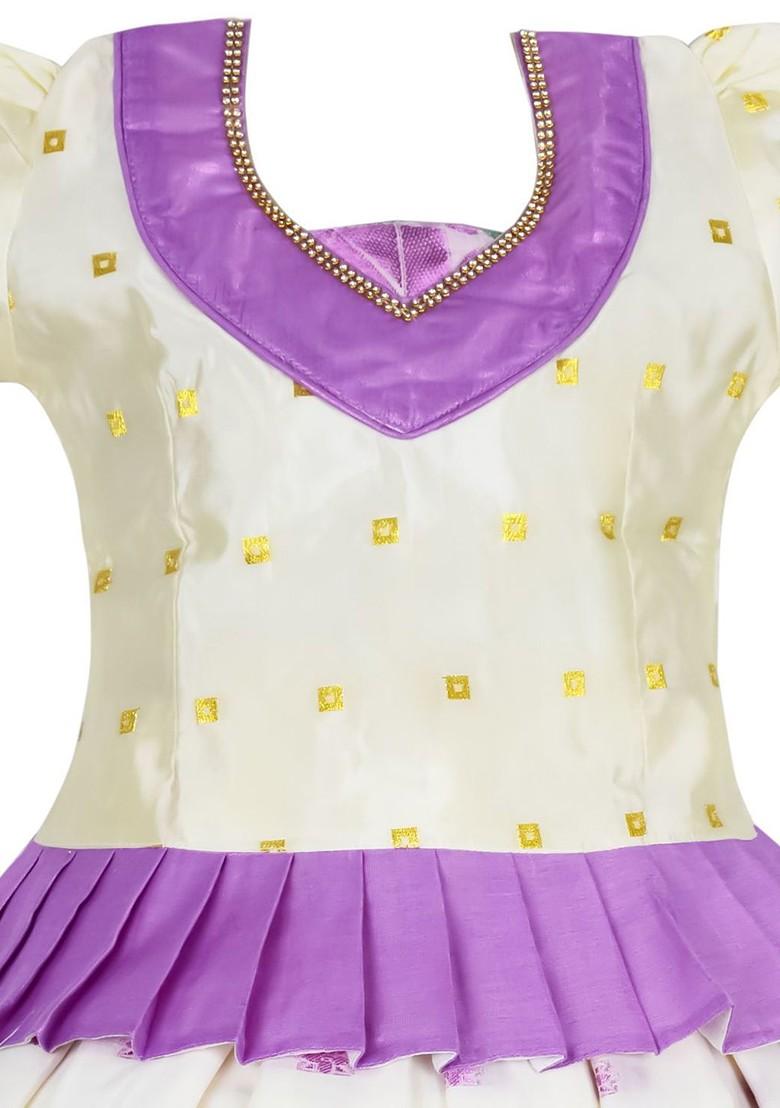 Pink Embroidered Blended Lehenga Choli For Girls - Indya