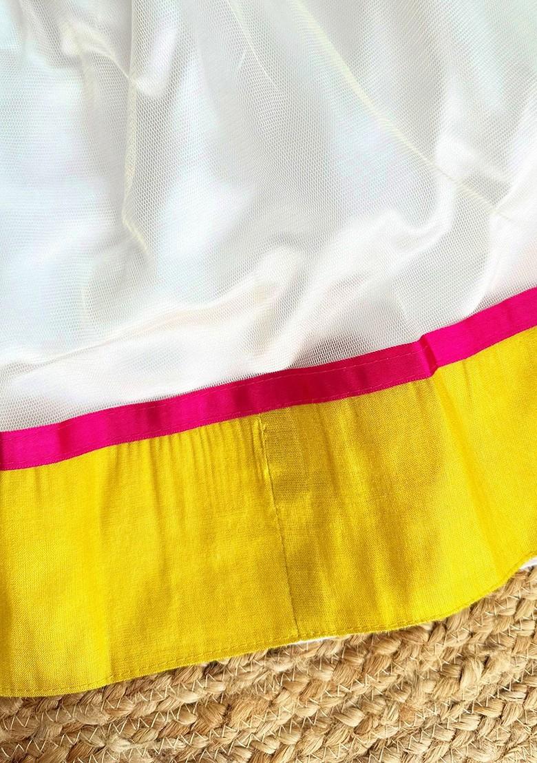 Pink Embroidered Blended Lehenga Choli For Girls - Indya