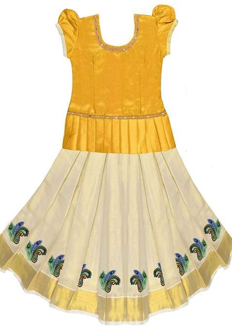 Gold Embellished Blended Lehenga Choli For Girls