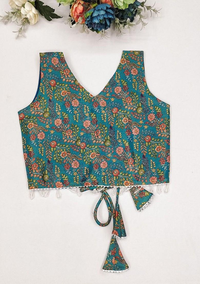 Yellow Printed Silk Lehenga Choli For Girls - Indya