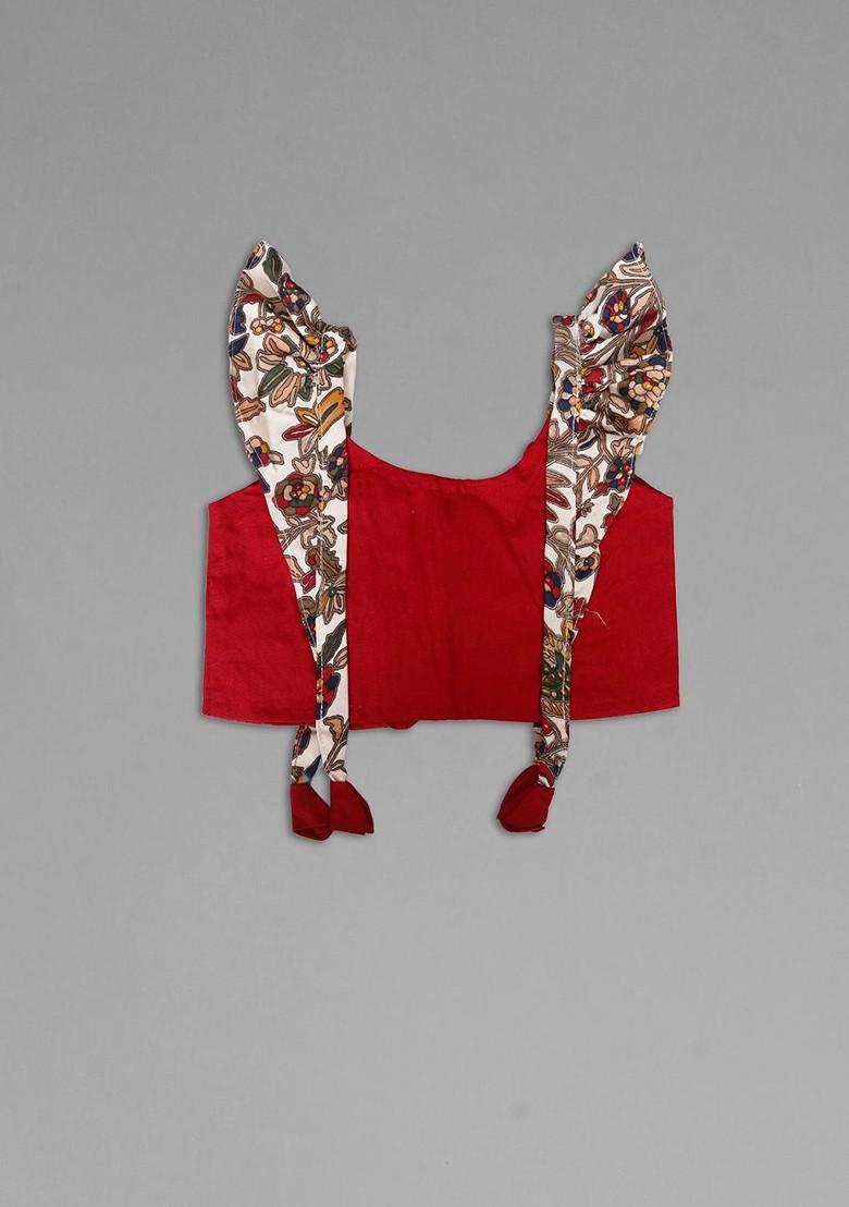 Beige Embroidered Blended Lehenga Choli For Girls - Indya