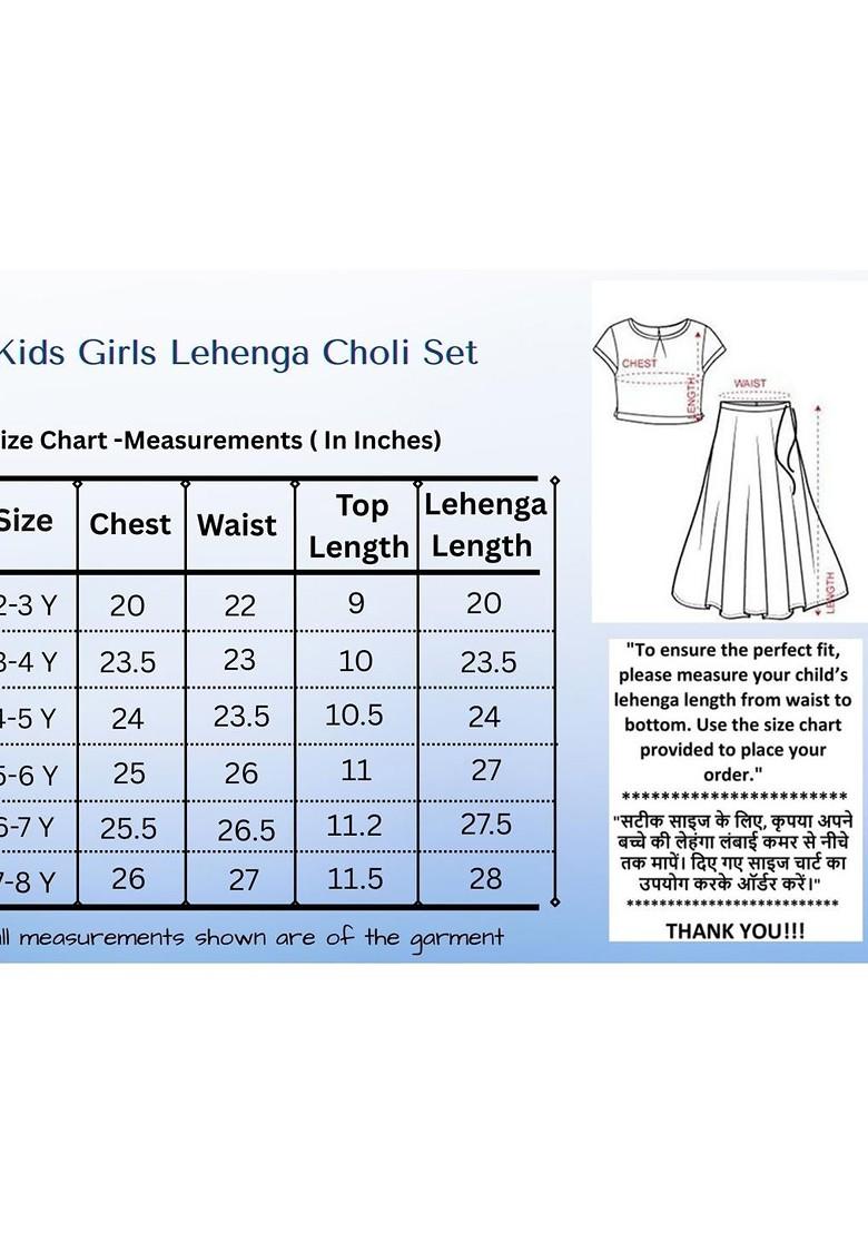 Blue Embroidered Georgette Lehenga Choli For Girls - Indya