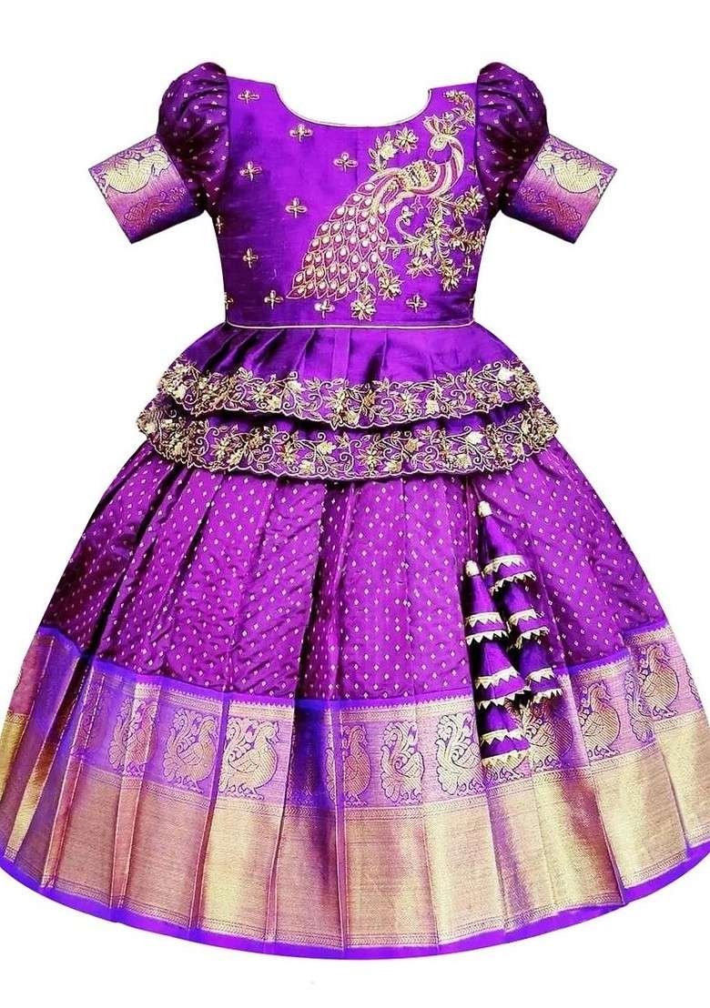 Multicolor Embroidered Blended Lehenga Choli For Girls - Indya