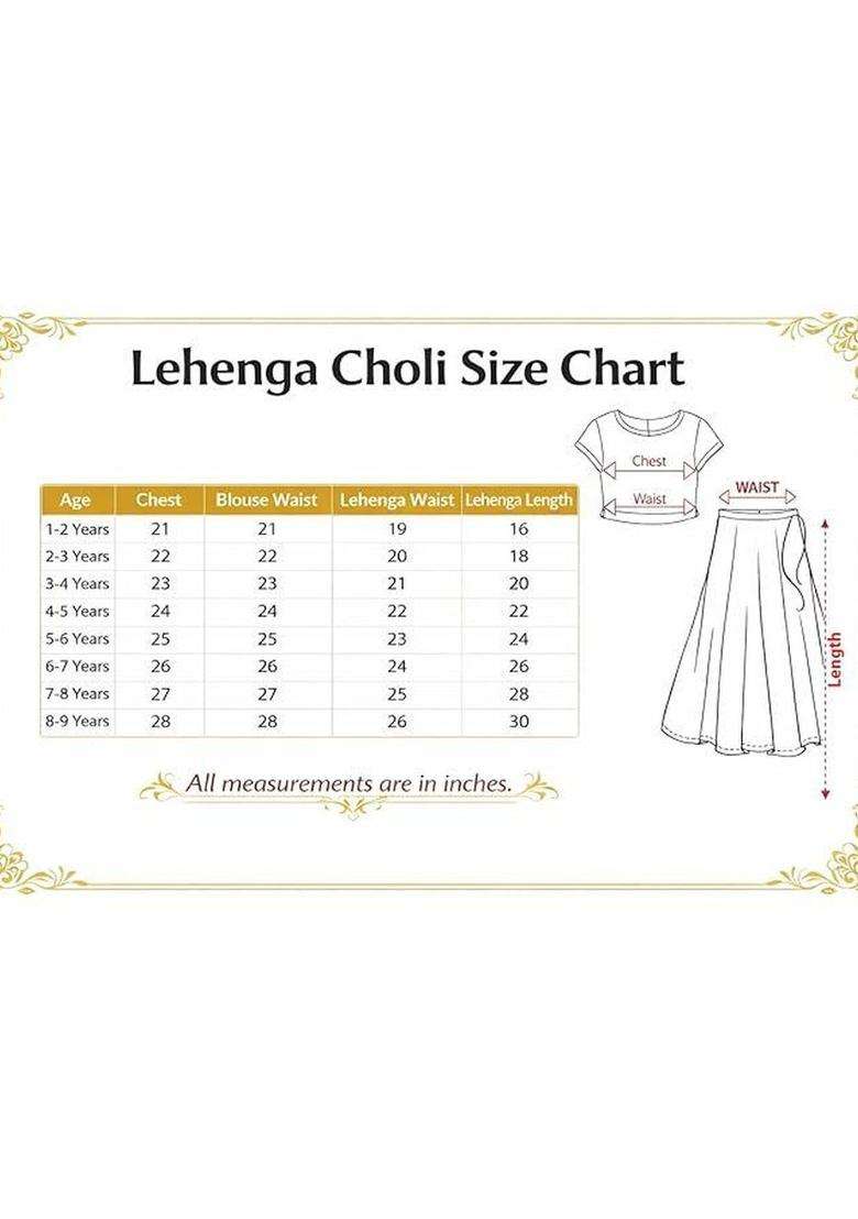 Yellow Embroidered Silk Lehenga Set For Girls - Indya