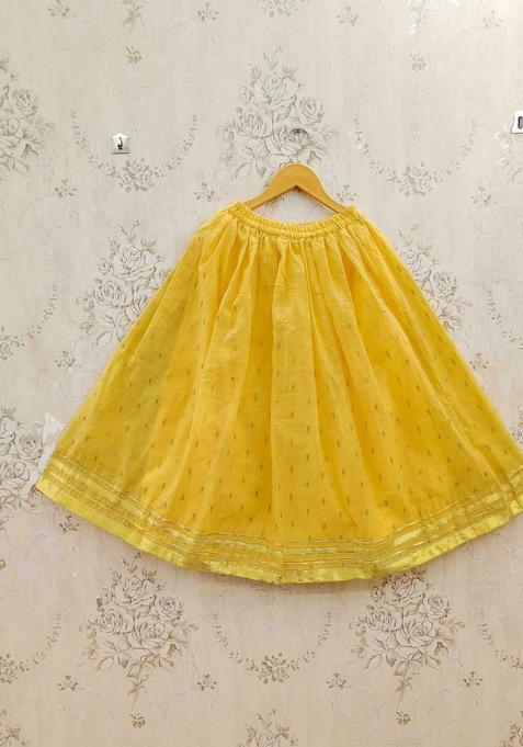 Yellow Embellished Net Lehenga Set For Girls — view on Indya