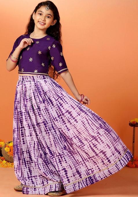 White Embroidered Silk Lehenga Set For Girls — view on Indya
