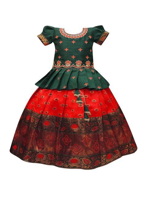 Multi Printed Cotton Lehenga Set For Girls — view on Indya