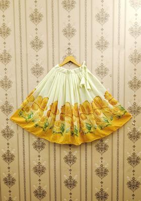 Yellow Solid Silk Lehenga Set For Girls