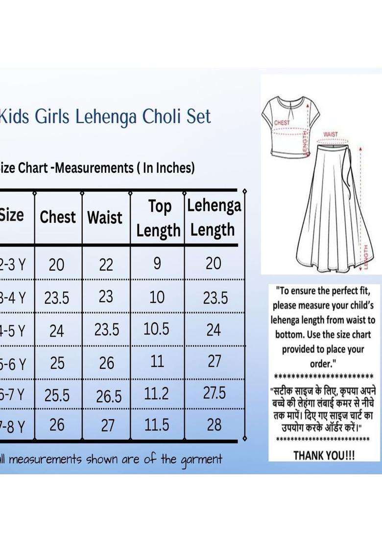 Yellow Printed Viscose Lehenga Set For Girls - Indya