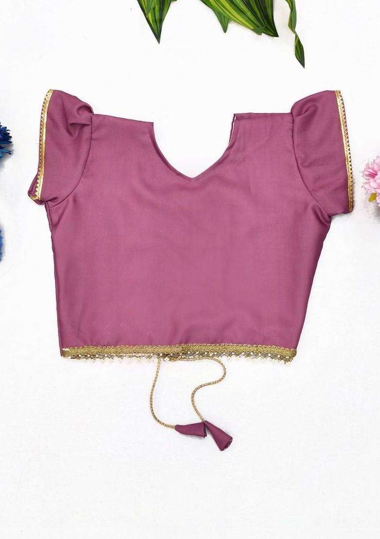 Maroon Printed Viscose Lehenga Set For Girls - Indya