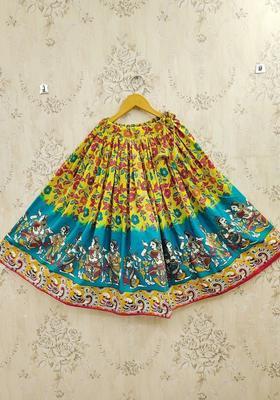 Multi Printed Viscose Lehenga Set For Girls
