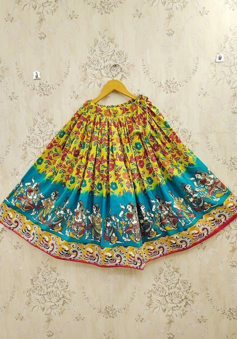 Multi Printed Viscose Lehenga Set For Girls — view on Indya