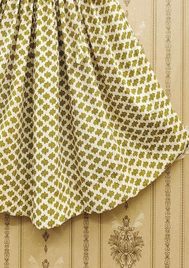 Olive Embellished Viscose Lehenga Set For Girls - Indya