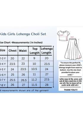 Red Embellished Georgette Lehenga Set For Girls