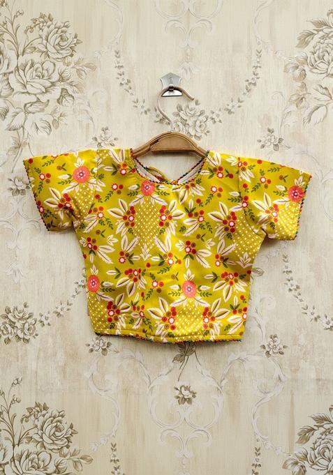Multi Floral Viscose Lehenga Set For Girls — view on Indya