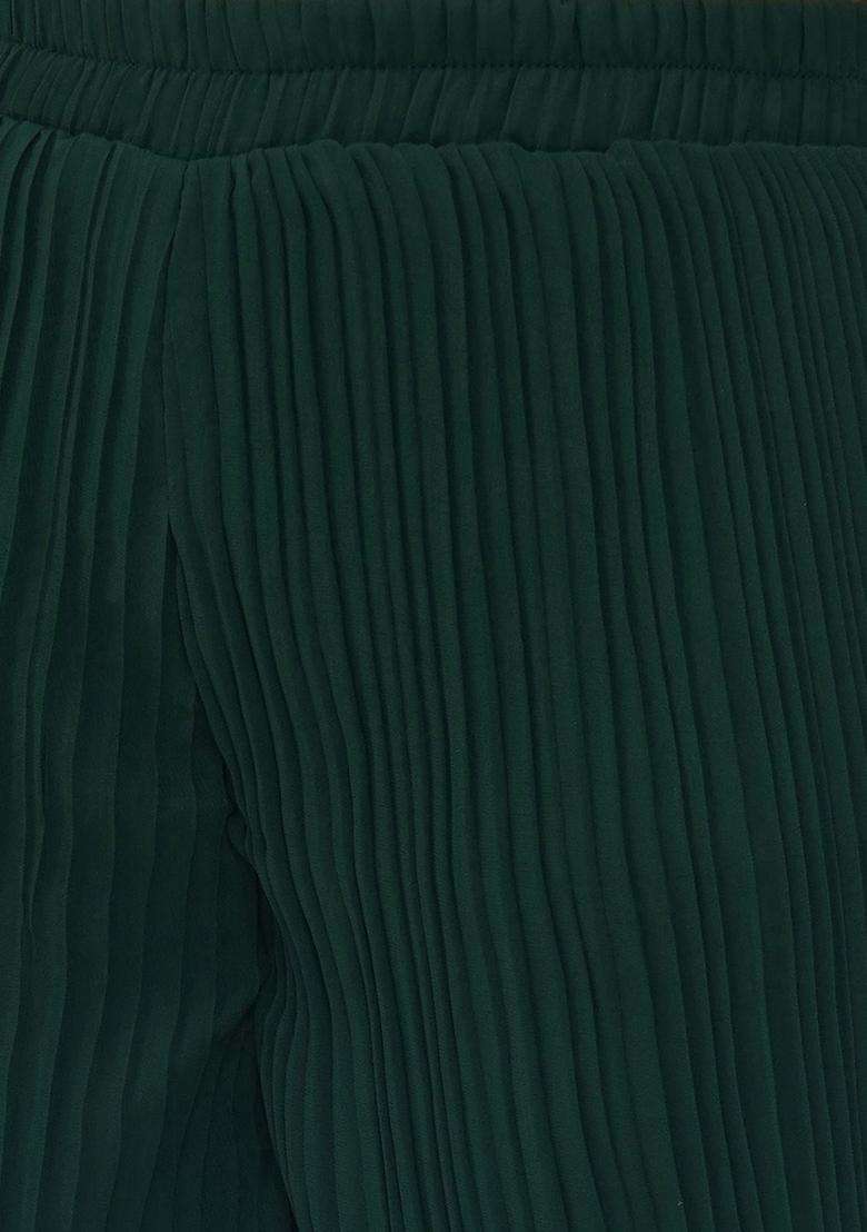 Green Woven Design Georgette Anarkali Kurta Set For Girls - Indya