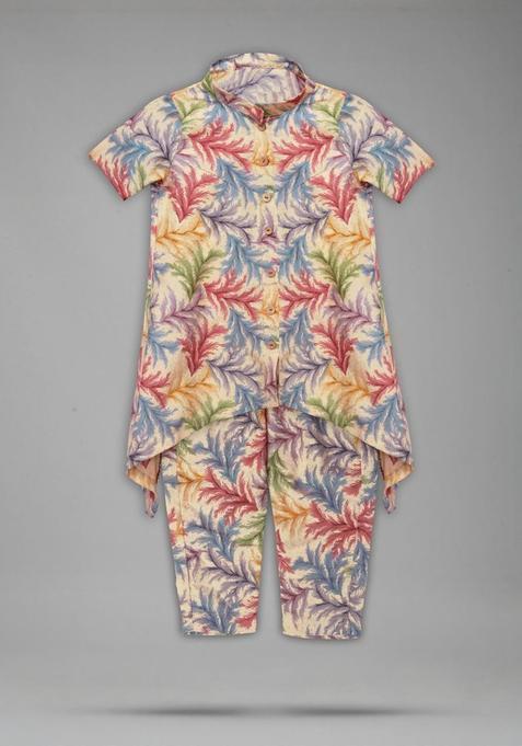 Multi Blended Kurta Set For Girls — view on Indya