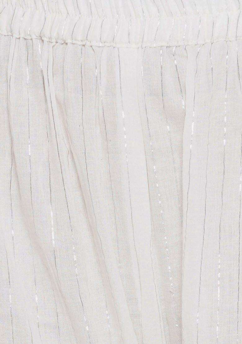 Cream Embroidered Cotton Kurta Set For Girls - Indya