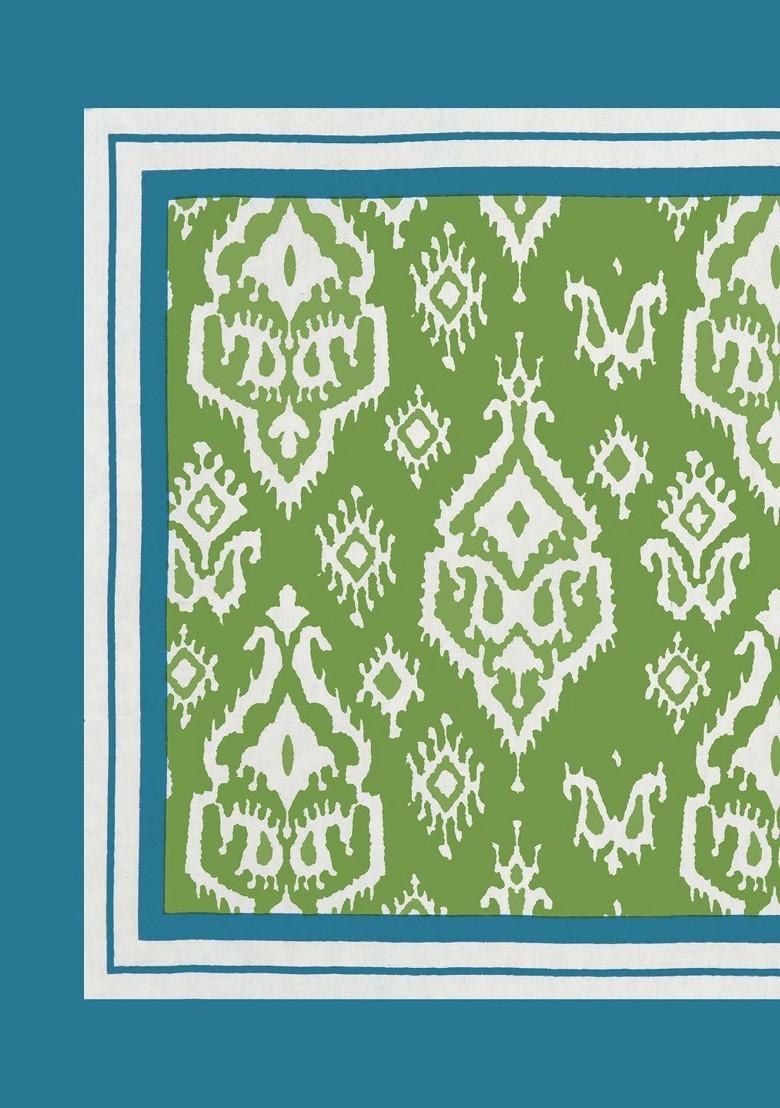 Green And White 2 Pieces Printed Pure Cotton Rectangle Pillow Covers